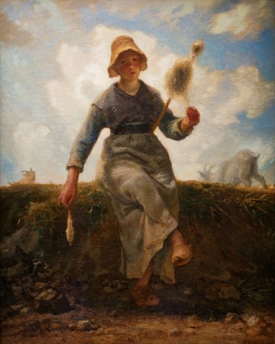 Die Spinnerin, Ziegenhirtin aus der Auvergne von Jean Francois Millet